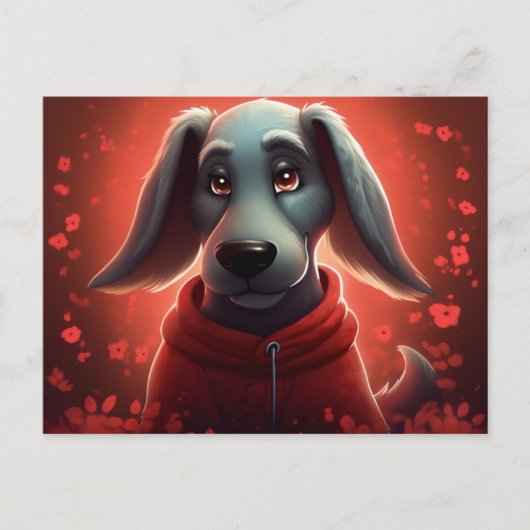 Carte Postale Chien Rouge (Devant)