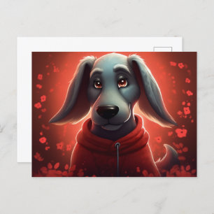 Carte Postale Chien Rouge
