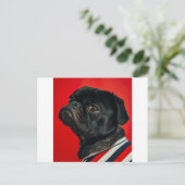 Carte Postale chien rouge (Debout devant)