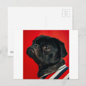 Carte Postale chien rouge (Devant / Derrière)