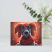 Carte Postale Chien Rouge (Debout devant)