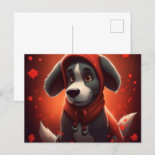Carte Postale Chien Rouge