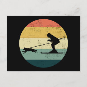 Carte Postale Chien Skijoring Extreme Winter Sport Ski Race Cour
