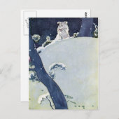 Carte Postale Chien sous pins neigeux (Devant / Derrière)