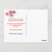 Carte Postale chien sur drapeau pour entreprise merci (Dos)