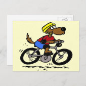 Carte Postale Chien sur vélo (Devant / Derrière)