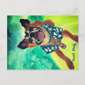 Carte Postale Chien surf (Devant)