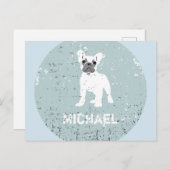 Carte Postale Chien taureau français (Devant / Derrière)