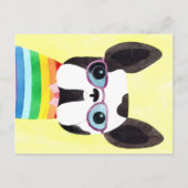 Carte Postale Chien-taureau français en T-shirt arc-en-ciel (Devant)