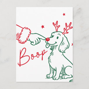 Carte Postale Chien teckel Boop de Noël