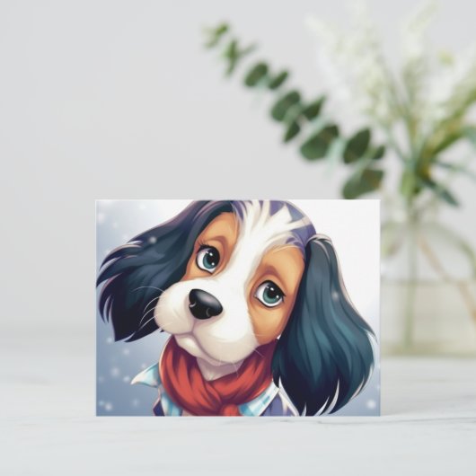 Carte Postale Chien Triste (Debout devant)