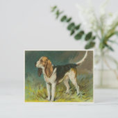 Carte Postale Chien vintage Avec Beagle mignon (Debout devant)