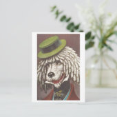 Carte Postale Chien vintage avec Casquette (Debout devant)