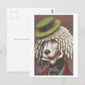 Carte Postale Chien vintage avec Casquette (Devant / Derrière)