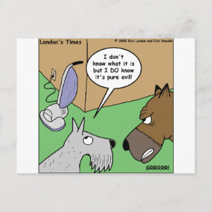 Carte Postale Chien VS. Nettoyeur de vide Drôle Cadeaux et Objet