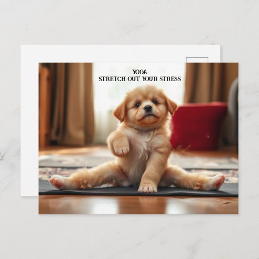 Carte Postale Chien Yoga (Devant / Derrière)