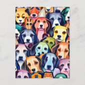 Carte Postale Chiens arc-en-ciel, Post-croisement (Devant)