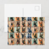 Carte Postale Chiens bergers allemands - GSD - Collage d'Arts nu (Devant / Derrière)