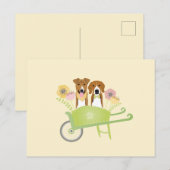 Carte Postale Chiens Brown En Fleurs De Printemps En Fleurs De B (Devant / Derrière)