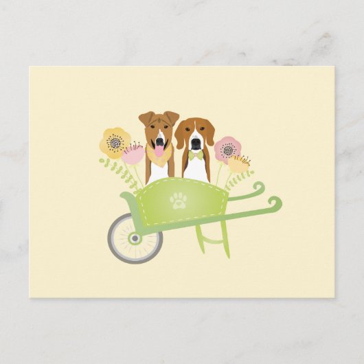 Carte Postale Chiens Brown En Fleurs De Printemps En Fleurs De B (Devant)