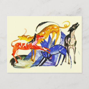 Carte Postale Chiens colorés