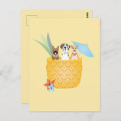 Carte Postale Chiens d'ananas Pina Colada (Devant / Derrière)