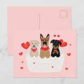 Carte Postale Chiens Dans L'Amour Enveloppe (Devant / Derrière)