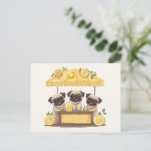Carte Postale Chiens de carlin Stand de Lemonade (Debout devant)