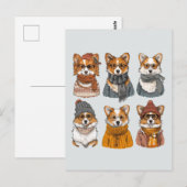 Carte Postale Chiens de Corgi gallois branchés (Devant / Derrière)