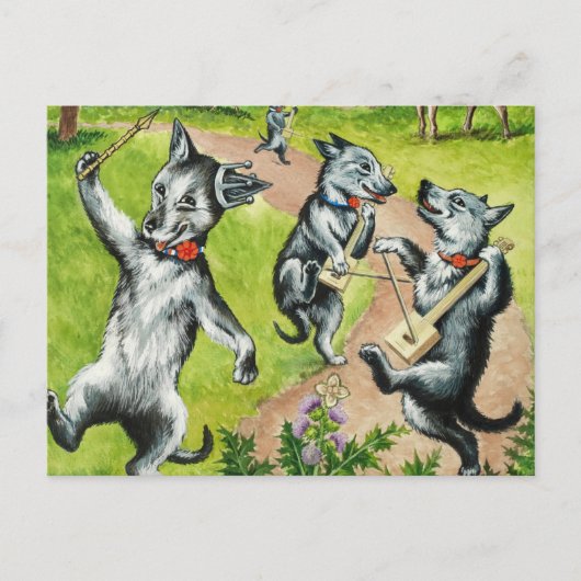 Carte Postale Chiens de danse de Louis Wain (Devant)