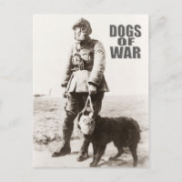 Chiens de guerre portant un masque à gaz