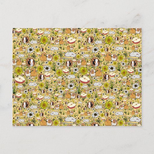 Carte Postale Chiens de Guinée en jaune (Devant)