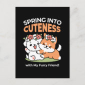 Carte Postale Chiens de jeu avec Flower Crowns - Fun Spring Them (Devant)