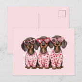 Carte Postale Chiens de la Saint Valentin (Devant / Derrière)