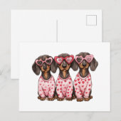 Carte Postale Chiens de la Saint Valentin (Devant / Derrière)