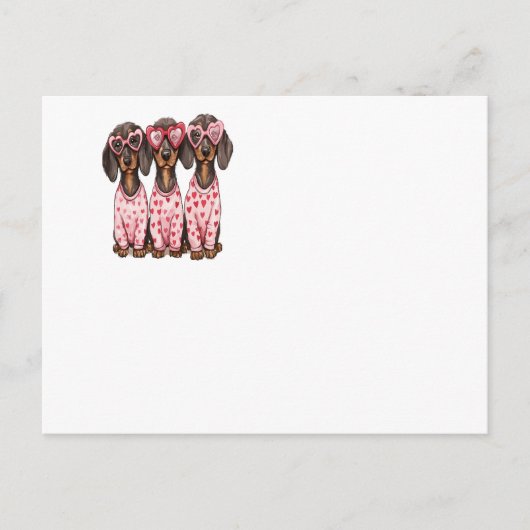 Carte Postale Chiens de la Saint Valentin (Devant)