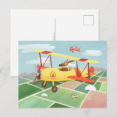 Carte postale Chiens de livraison aériens (Devant / Derrière)