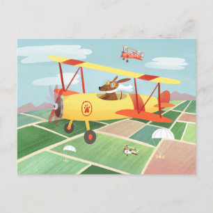 Carte postale Chiens de livraison d'avion