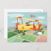 Carte postale Chiens de livraison d'avion (Devant / Derrière)
