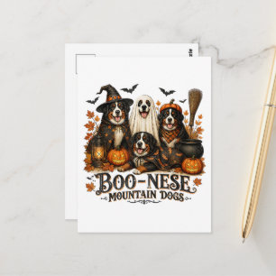 Carte Postale Chiens de montagne Boo-Nese Halloween Chien effray