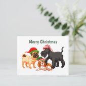Carte Postale Chiens de Noël Animés (Debout devant)