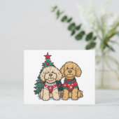 Carte Postale Chiens de Noël Goldendoodle (Debout devant)