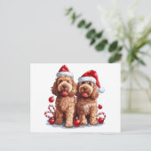Carte Postale Chiens de Noël Goldendoodle (Debout devant)
