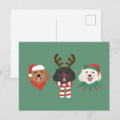 Carte Postale Chiens de Noël Maltipoo (Devant / Derrière)