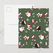 Carte Postale Chiens de Noël sur Vert (Devant / Derrière)