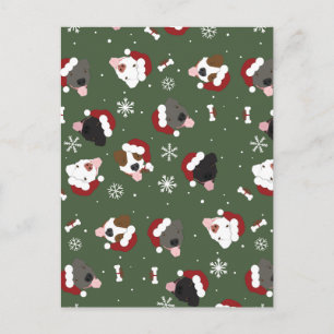 Carte Postale Chiens de Noël sur Vert