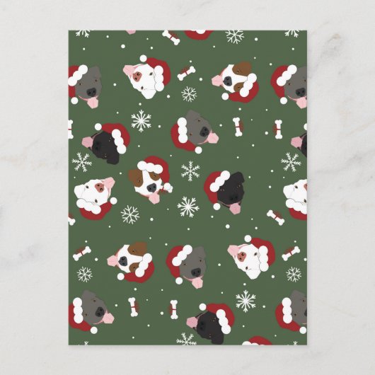 Carte Postale Chiens de Noël sur Vert (Devant)