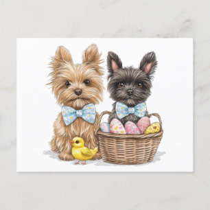 Carte Postale Chiens de Pâques Yorkshire Terrier