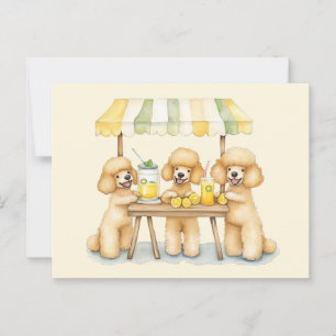 Carte Postale Chiens De Poodle Standard Avec Un Socle De Lemonad
