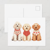 Carte Postale Chiens de Valentine Goldendoodle (Devant / Derrière)
